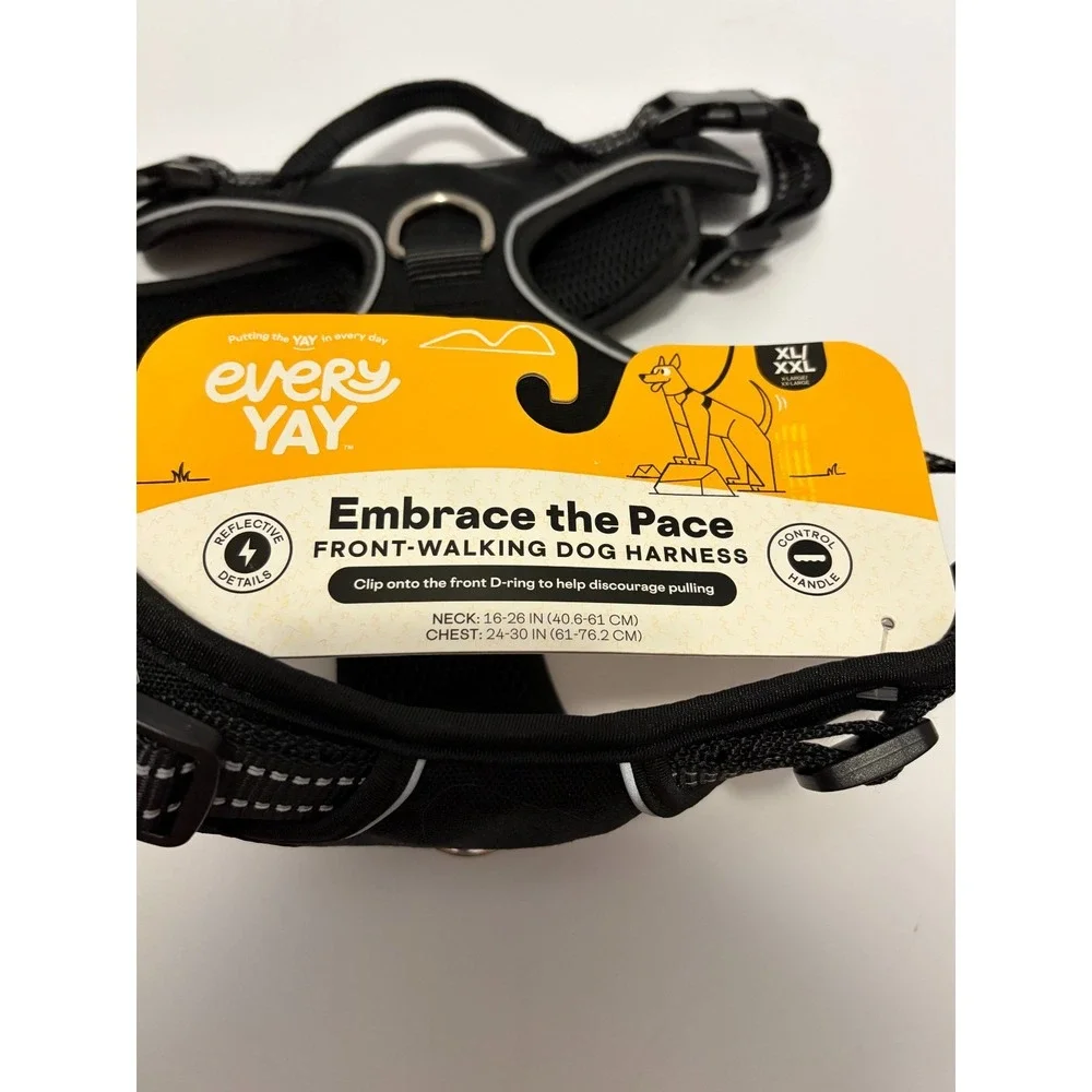 EveryYay Embrace The Pace No Pull Dog Harness Reflective Black Handle XL XXL